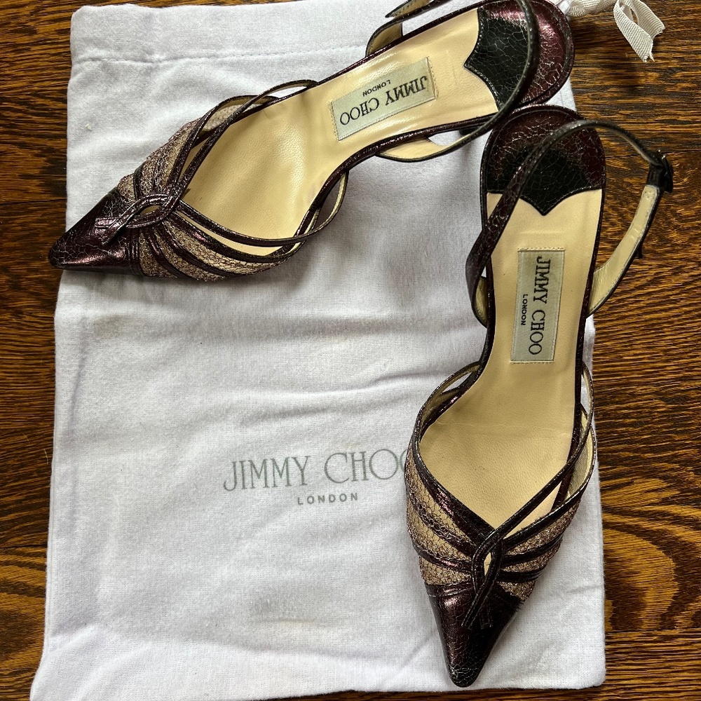 Vintage Jimmy Choo Linda Pointed Toe Slingbacks